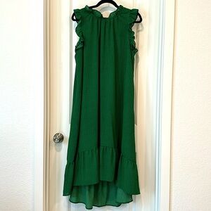 Ladies green maxi hi/lo dress